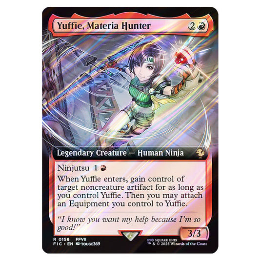 Yuffie, Materia Hunter 0158 card from the Magic The Gathering set Universes Beyond - Final Fantasy - Commander