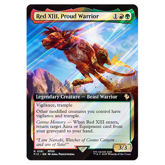 Red XIII, Proud Warrior 0181 card from the Magic The Gathering set Universes Beyond - Final Fantasy - Commander