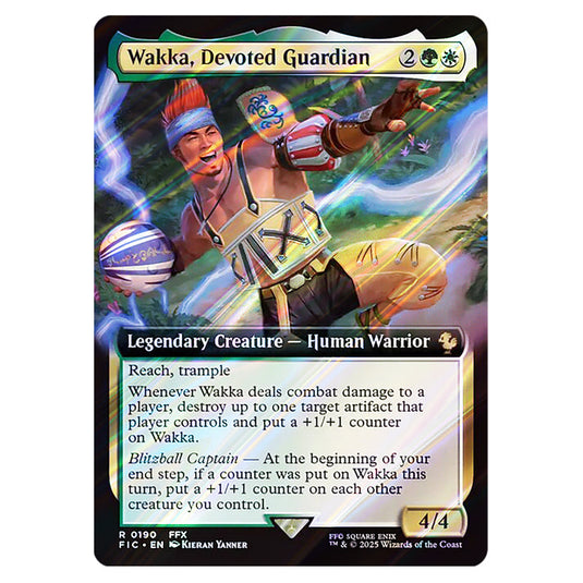 Magic The Gathering - Universes Beyond - Final Fantasy - Commander - Wakka,  Devoted Guardian (Extended Art Card)
