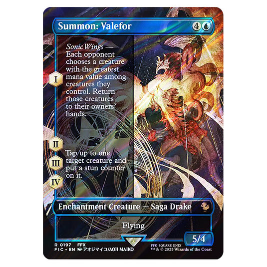 Summon: Valefor 0197 card from the Magic The Gathering set Universes Beyond - Final Fantasy - Commander