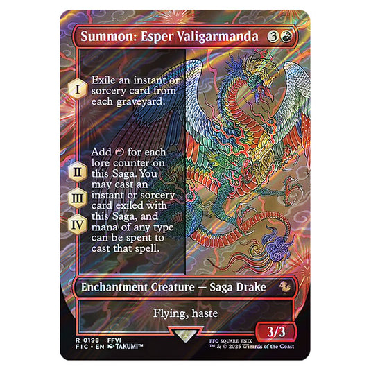 Summon: Esper Valigarmanda 0198 card from the Magic The Gathering set Universes Beyond - Final Fantasy - Commander