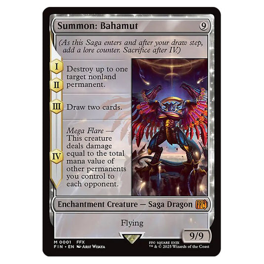 Summon: Bahamut 0001 card from the Magic The Gathering set Universes Beyond - Final Fantasy
