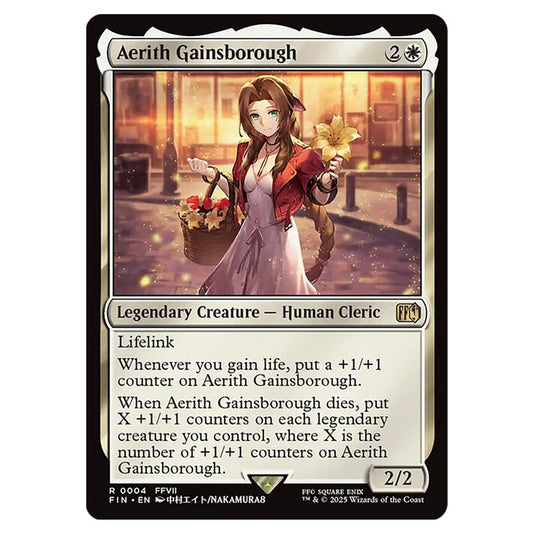 Aerith Gainsborough 0004 card from the Magic The Gathering set Universes Beyond - Final Fantasy