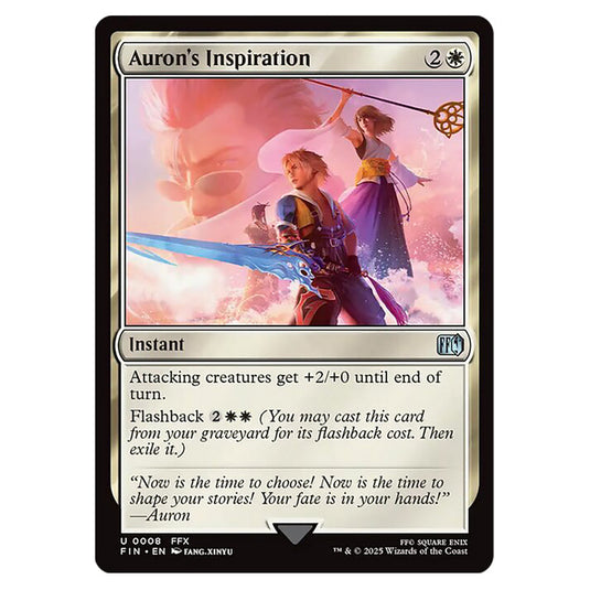 Auron's Inspiration 0008 card from the Magic The Gathering set Universes Beyond - Final Fantasy