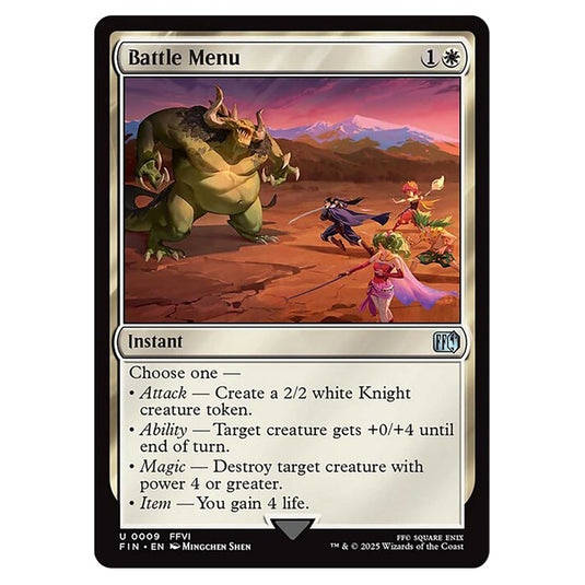 Battle Menu 0009 card from the Magic The Gathering set Universes Beyond - Final Fantasy