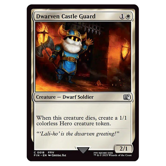Dwarven Castle Guard 0018 card from the Magic The Gathering set Universes Beyond - Final Fantasy