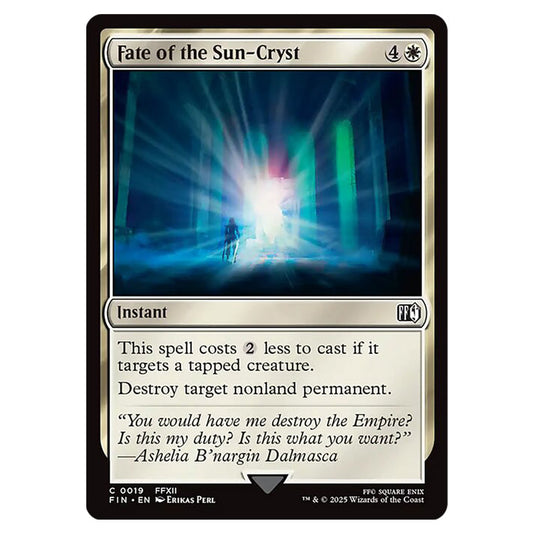 Fate of the Sun-Cryst 0019 card from the Magic The Gathering set Universes Beyond - Final Fantasy