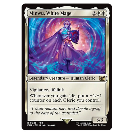 Minwu, White Mage 0026 card from the Magic The Gathering set Universes Beyond - Final Fantasy