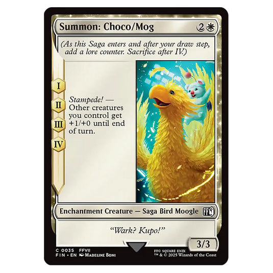 Summon: Choco/Mog 0035 card from the Magic The Gathering set Universes Beyond - Final Fantasy