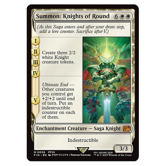 Summon: Knights of Round 0036 card from the Magic The Gathering set Universes Beyond - Final Fantasy