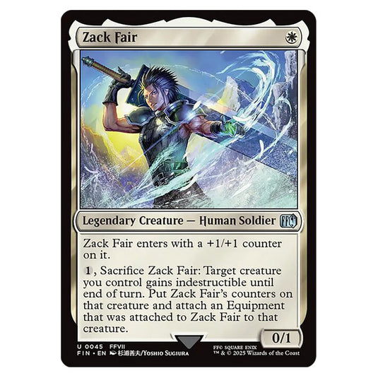 Zack Fair 0045 card from the Magic The Gathering set Universes Beyond - Final Fantasy