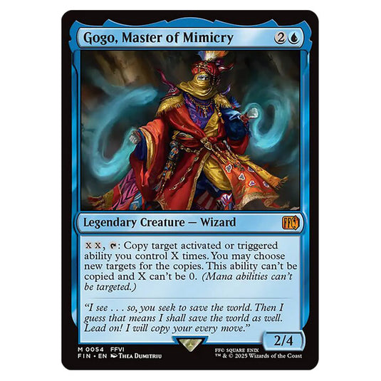 Gogo, Master of Mimicry 0054 card from the Magic The Gathering set Universes Beyond - Final Fantasy