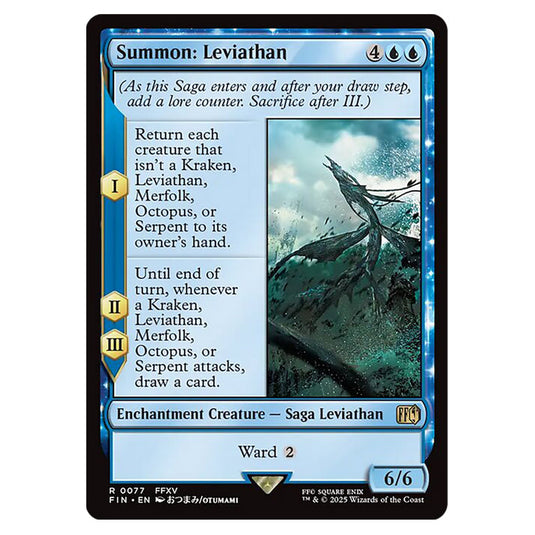 Summon: Leviathan 0077 card from the Magic The Gathering set Universes Beyond - Final Fantasy