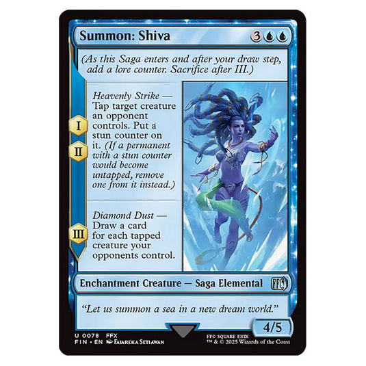 Summon: Shiva 0078 card from the Magic The Gathering set Universes Beyond - Final Fantasy