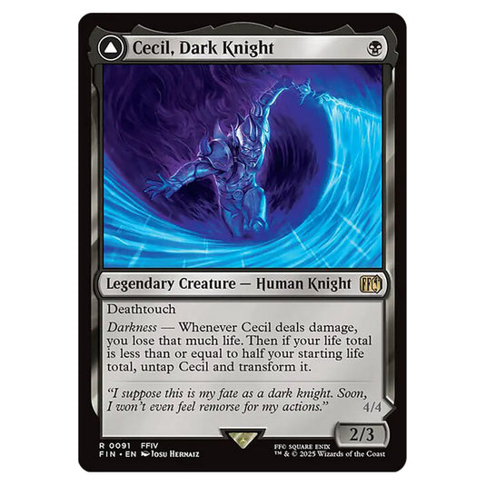 Cecil, Dark Knight // Cecil, Redeemed Paladin 0091 card from the Magic The Gathering set Universes Beyond - Final Fantasy