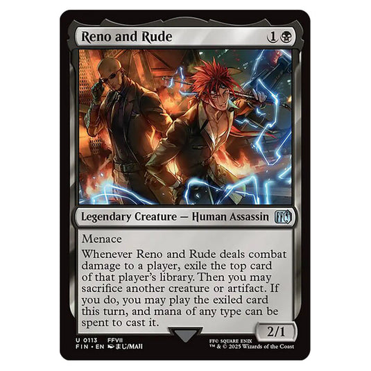 Reno and Rude 0113 card from the Magic The Gathering set Universes Beyond - Final Fantasy