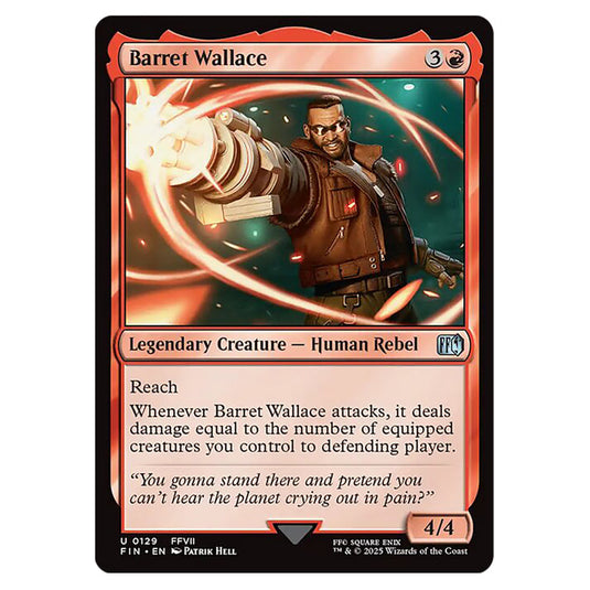 Barret Wallace 0129 card from the Magic The Gathering set Universes Beyond - Final Fantasy