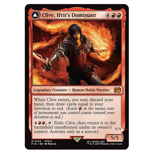 Clive, Ifrit's Dominant // Ifrit, Warden of Inferno 0133 card from the Magic The Gathering set Universes Beyond - Final Fantasy