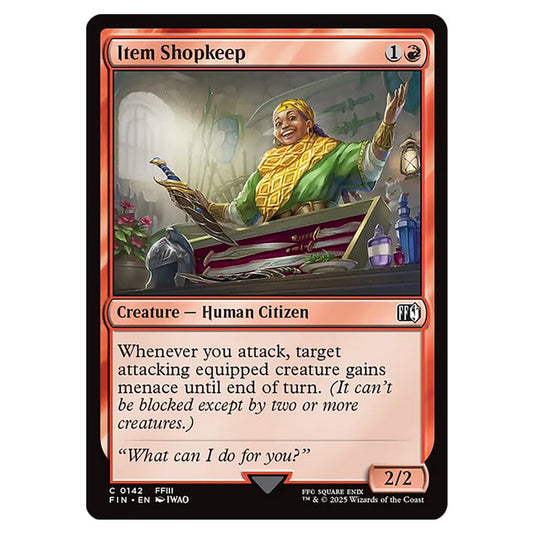 Item Shopkeep 0142 card from the Magic The Gathering set Universes Beyond - Final Fantasy