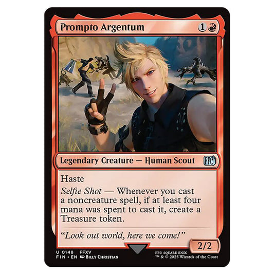 Prompto Argentum 0148 card from the Magic The Gathering set Universes Beyond - Final Fantasy