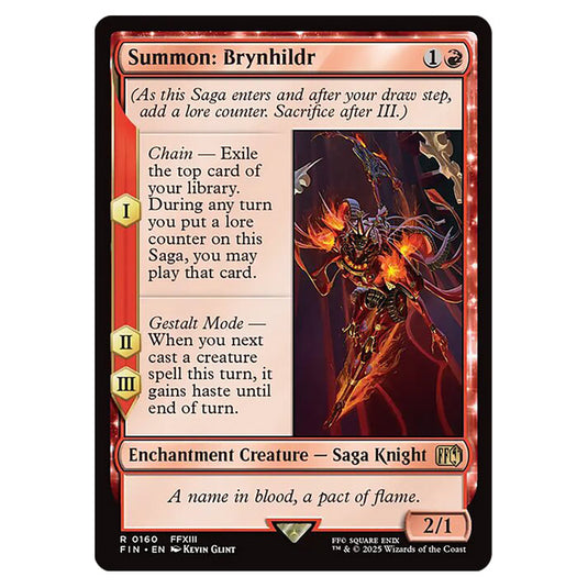 Summon: Brynhildr 0160 card from the Magic The Gathering set Universes Beyond - Final Fantasy