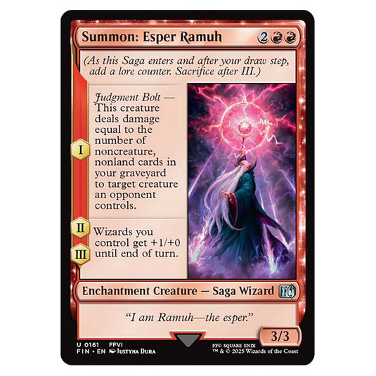 Summon: Esper Ramuh 0161 card from the Magic The Gathering set Universes Beyond - Final Fantasy