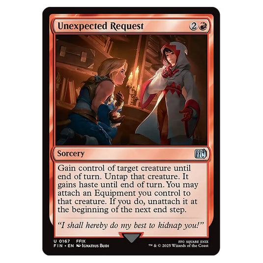 Unexpected Request 0167 card from the Magic The Gathering set Universes Beyond - Final Fantasy