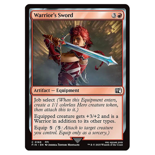 Warrior's Sword 0169 card from the Magic The Gathering set Universes Beyond - Final Fantasy