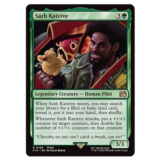 Sazh Katzroy 0199 card from the Magic The Gathering set Universes Beyond - Final Fantasy