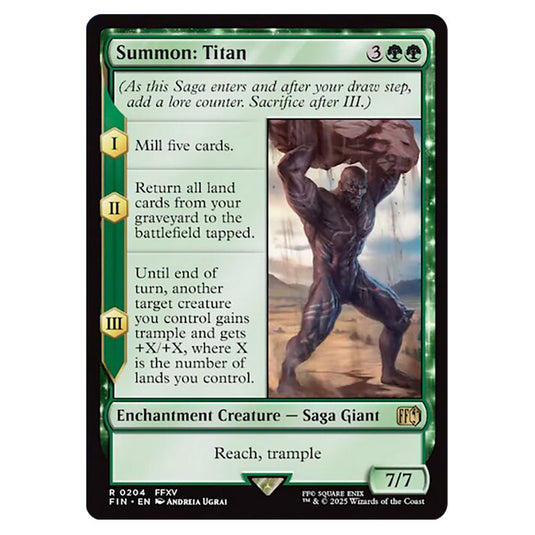 Summon: Titan 0204 card from the Magic The Gathering set Universes Beyond - Final Fantasy