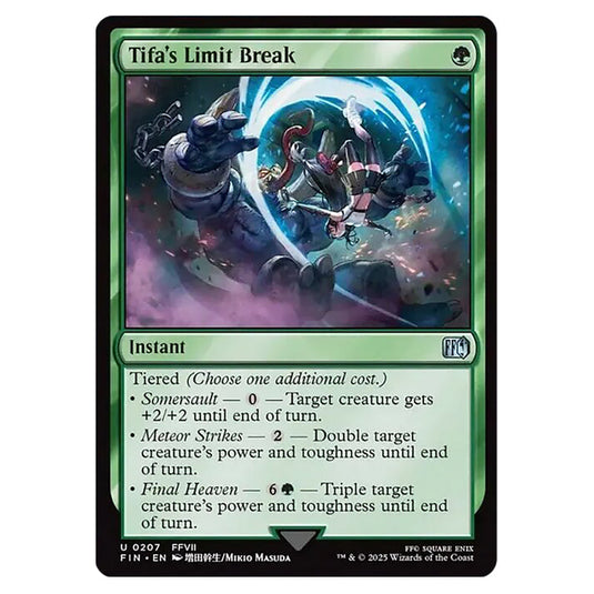 Tifa's Limit Break 0207 card from the Magic The Gathering set Universes Beyond - Final Fantasy