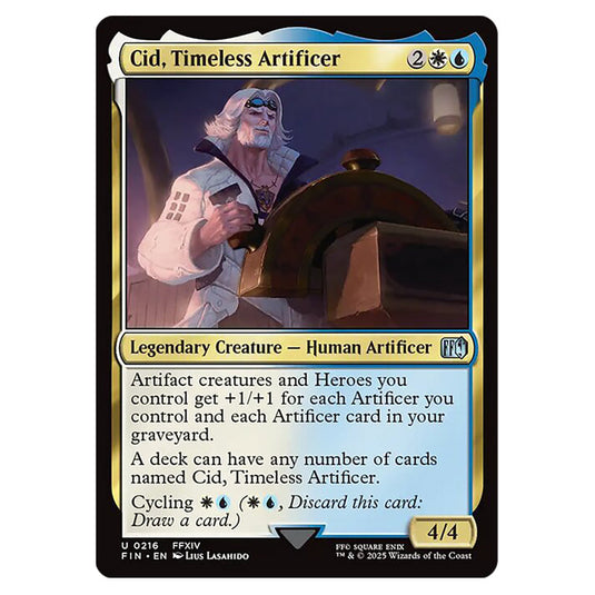Cid, Timeless Artificer 0216 card from the Magic The Gathering set Universes Beyond - Final Fantasy
