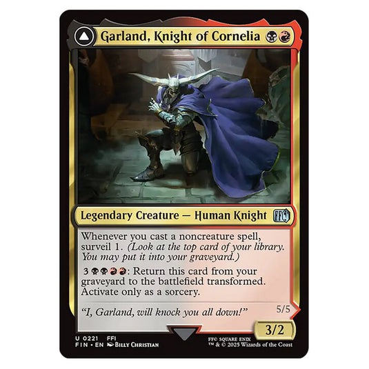 Garland, Knight of Cornelia // Chaos, the Endless 0221 card from the Magic The Gathering set Universes Beyond - Final Fantasy