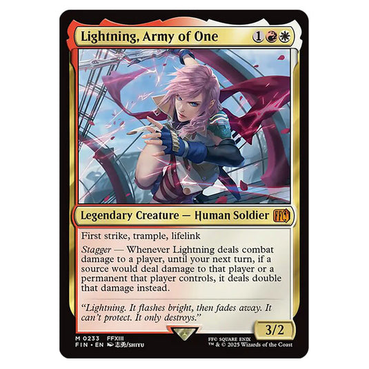 Lightning, Army of One 0233 card from the Magic The Gathering set Universes Beyond - Final Fantasy