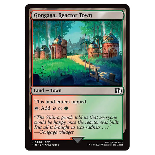 Gongaga, Reactor Town 0280 card from the Magic The Gathering set Universes Beyond - Final Fantasy