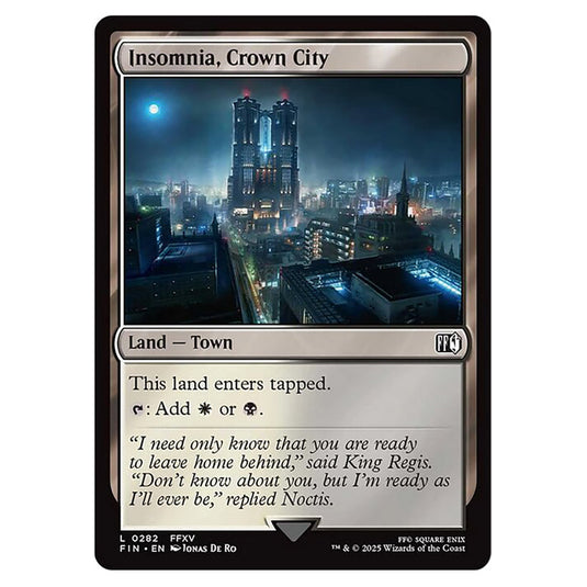 Insomnia, Crown City 0282 card from the Magic The Gathering set Universes Beyond - Final Fantasy