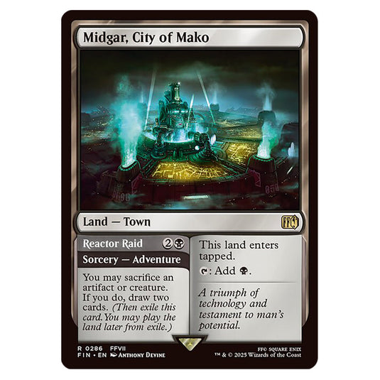 Midgar, City of Mako // Reactor Raid 0286 card from the Magic The Gathering set Universes Beyond - Final Fantasy