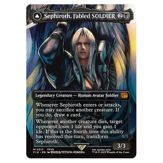 Sephiroth, Fabled SOLDIER // Sephiroth, One-Winged Angel 0317 card from the Magic The Gathering set Universes Beyond - Final Fantasy