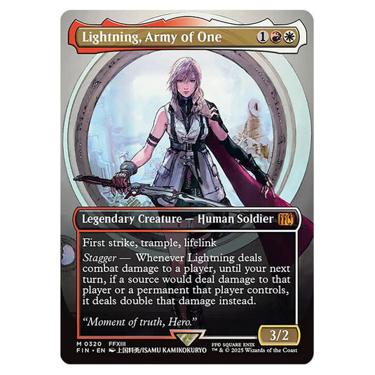 Lightning, Army of One 0320 card from the Magic The Gathering set Universes Beyond - Final Fantasy
