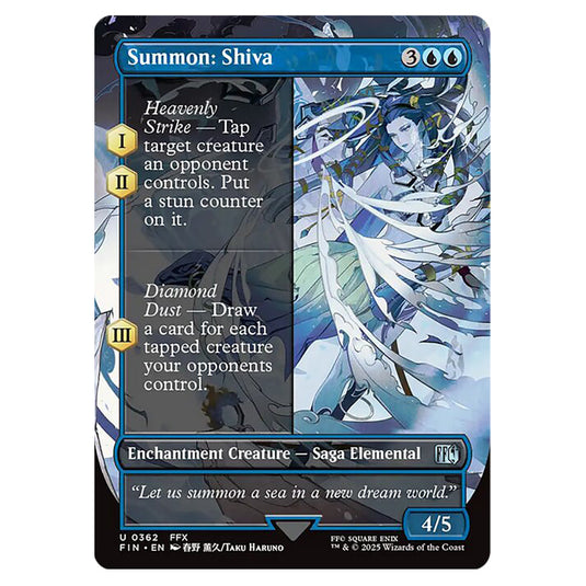 Summon: Shiva 0362 card from the Magic The Gathering set Universes Beyond - Final Fantasy