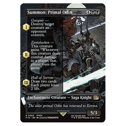 Summon: Primal Odin 0365 card from the Magic The Gathering set Universes Beyond - Final Fantasy