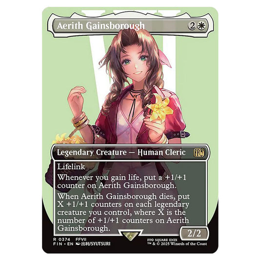 Aerith Gainsborough 0374 card from the Magic The Gathering set Universes Beyond - Final Fantasy