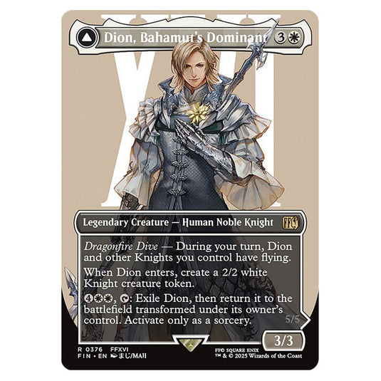 Dion, Bahamut's Dominant // Bahamut, Warden of Light 0376 card from the Magic The Gathering set Universes Beyond - Final Fantasy