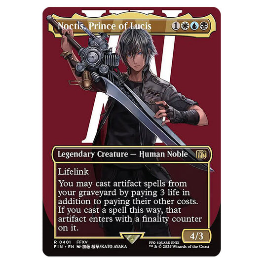 Noctis, Prince of Lucis 0401 card from the Magic The Gathering set Universes Beyond - Final Fantasy