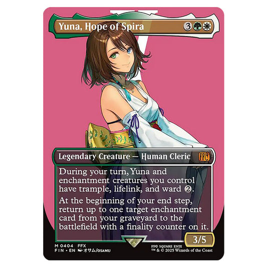 Yuna, Hope of Spira 0404 card from the Magic The Gathering set Universes Beyond - Final Fantasy