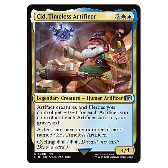 Cid, Timeless Artificer 0408 card from the Magic The Gathering set Universes Beyond - Final Fantasy