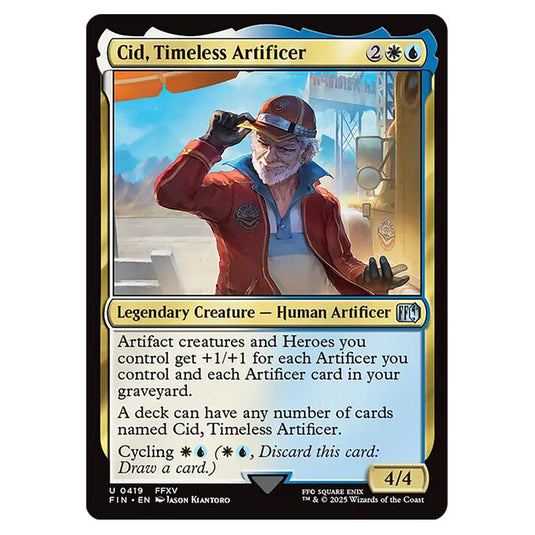 Cid, Timeless Artificer 0419 card from the Magic The Gathering set Universes Beyond - Final Fantasy