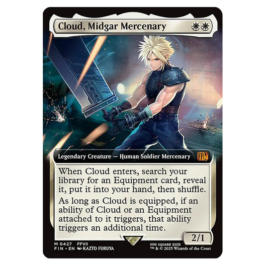 Cloud, Midgar Mercenary 0427 card from the Magic The Gathering set Universes Beyond - Final Fantasy