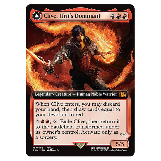Clive, Ifrit's Dominant // Ifrit, Warden of Inferno 0458 card from the Magic The Gathering set Universes Beyond - Final Fantasy