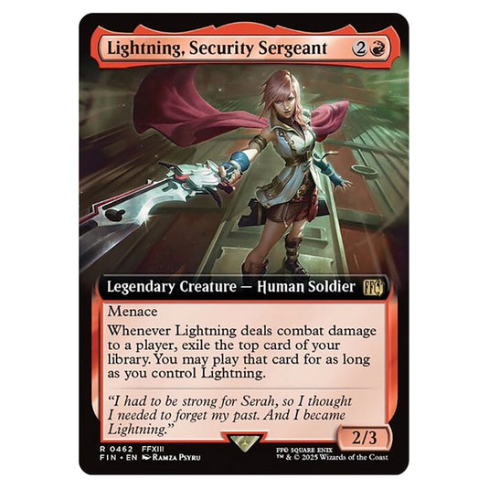 Lightning, Security Sergeant 0462 card from the Magic The Gathering set Universes Beyond - Final Fantasy